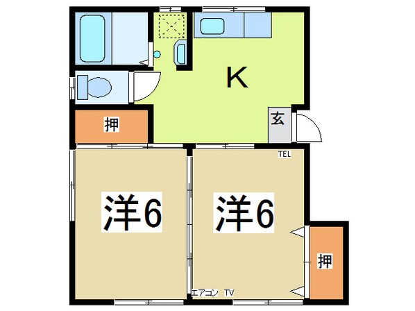 エンドウコーポＡの物件間取画像